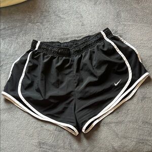 Nike Women's Black and White Athletic Shorts